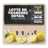 Flash label (protected windows) FISH 9 wheels "LEMON" and text, Color: Yellow, With Text: YES, Shipping Google: FR::Standard:6.67 EUR, Price label holders: Without spike