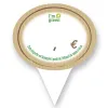 Oval KRAFT "I'm green" labels with shaped spike 6x7.4 cm