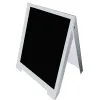 etal-shops.com - Chevalet PVC blanc avec surface écriture noire H80 cm