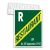 etal-shop.com - Placa de matrícula rectangular rígida de 2 colores 15x20 cm para grandes restaurantes