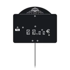 MARKET HALLS" top contact label with wheels and spike ( bag of 10 units), Color: Black, With Text: NO