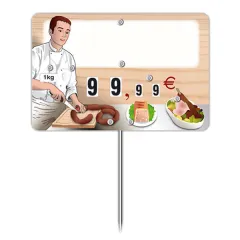 Flash label (protected windows) DELI CATERER with wheels and spike (bag of 10 units), Color: Beige, With Text: NO