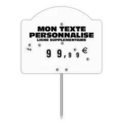 White Contact label with wheels, spike and text, Color: White, With Text: YES, Product dimensions: Top