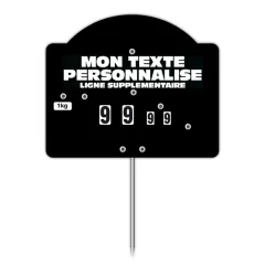 Contact N°3 black label with wheels, spike and text, Color: Black, With Text: YES, Product dimensions: Top