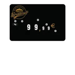 Flash labels (protected windows) Caterer Gold logo N°2 with wheels (bag of 10), Color: Black, Price label holders: Without spike