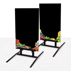 Black MINI Sidewalk Sign in Dibond with Greengrocer Design – 67×97×100 cm