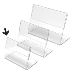 Horizontal transparent Easels display price for labels, Color: Transparent, Product dimensions: 6X4 cm