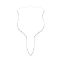 3.9X7.3 cm blank white SHIELDS labels with shaped spike