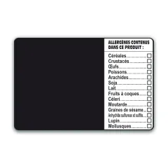 etal-shop.com - Etiquetas NEGRAS con alérgenos, Color: NEGRO, Dimensiones del producto (variantes): 8X6 cm, Ayuda: Sin pico