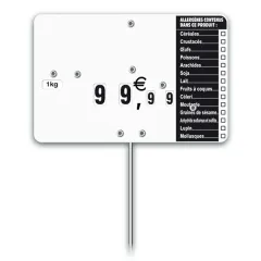 Flash label (protected windows) white n°2 with wheeled and spiked allergens (bag of 10 units), Color: White, With Text: NO