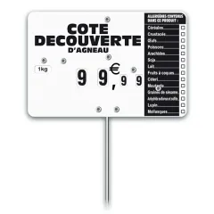 Flash label (protected windows) white n°2 with wheeled, spiked and text allergens, Color: White, With Text: YES