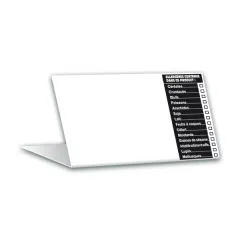 10  white Easels display price with allergenes10x7 cm