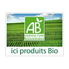 Sign for the sale of ORGANIC PRODUCT fruit and vegetables, Color: White, Product dimensions: 20*15 cm