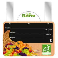 ORGANIC CORNUCOPIA" GREENGROCER labels, Color: Quadri, Product dimensions: 15*10 cm, Price label holders: With tabs