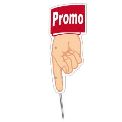 etal-shop.com - Etiquetas "Manos promocionales" con pincho de acero inoxidable