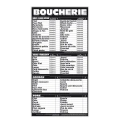 Butchery price list (beef, veal, lamb, pork)