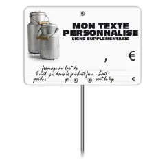 etal-shops.com - Etiquette  BIDON DE LAITà  pique, Couleur: Blanc, A TEXTE: OUI