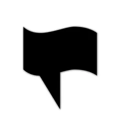 etal-shop.com - Etiquetas negras en forma de "BANDERA, Color: NEGRO