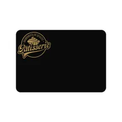 Gold Pastry Logo Labels 8x6 cm, Color: Black, With Text: NO, Shipping Google: FR::Standard:6.67 EUR