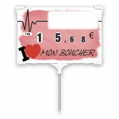 Rapid'etiq LOVE  BUTCHER label (bag of 10), Color: Pink, With Text: NO, Product dimensions: Number 2