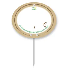 Oval KRAFT "I'm green" labels with stainless steel spike 9.1x7.3 cm