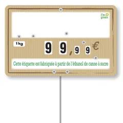 Contact labels N°3 KRAFT "I'm green" with stainless steel spike