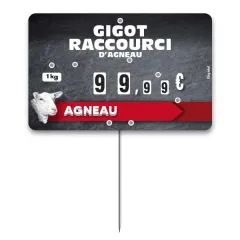 etal-shops.com - Etiquette FLASH(fenêtres protégées)  n° 3 ARDOISE L'Agneau à roues, à pique et à texte, Couleur: GRIS, A TEXTE: OUI, Shipping Google: FR::Standard:8.00 EUR