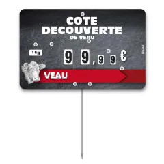 etal-shops.com - Etiquette FLASH(fenêtres protégées)  n° 3 ARDOISE Le Veau à roues, à pique et à  texte, Couleur: GRIS, A TEXTE: OUI, Shipping Google: FR::Standard:8.00 EUR