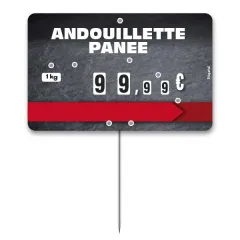 Flash label (protected windows) no. 3 SLATE Meat on wheels, in with spike and with text, Color: Grey, With Text: YES, Shipping Google: FR::Standard:6.67 EUR