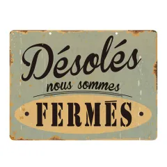 etal-shop.com - Signo de apertura/cierre Vintage 20x15 cm, 2 image