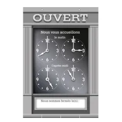 Aluminum Desk Clock 15x20 cm Open/Closed with Hands