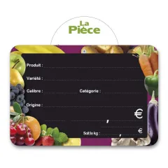 MIX GREENGROCER VOCC label + wheel unit (bag of 10 units), Color: Quadri, Shipping Google: FR::Standard:6.67 EUR, Product dimensions: 15*10 cm, Price label holders: Without spike