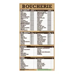 Butchery Price List KRAFT 60x115 cm