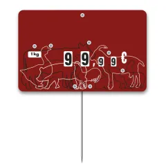 etal-shops.com - Etiquettes FLASH(fenêtres protégées)  N°3 LA FERME fond rouge à roues et à  pique (sachet de 10 unités), Couleur: ROUGE, A TEXTE: NON, Shipping Google: FR::Standard:8.00 EUR