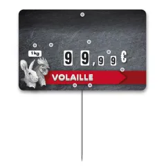 Flash labels (protected windows) n° 3 SLATE Poultry with wheels and spikes (bag of 10 units), Color: Grey, With Text: NO, Shipping Google: FR::Standard:6.67 EUR