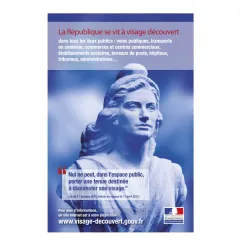 etal-shop.com - Cartel adhesivo «Rostro descubierto Marianne» 20x30 cm