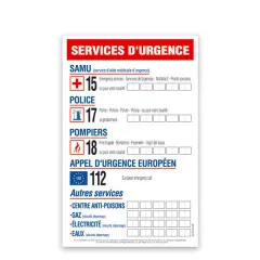 etal-shop.com - Cartel "Servicios de emergencia" 20x30 cm
