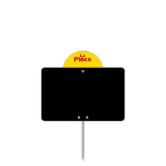Black blank labels with yellow disc and spike, Color: Black, Shipping Google: FR::Standard:6.67 EUR, Product dimensions: 15x10 cm