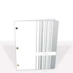 S. 2 AZUR white menu protectors with 5 dividers