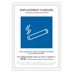 etal-shop.com - Rótulo rígido "Zona para fumadores" 15x21 cm, hilo de nailon