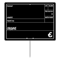 GREENGROCER" labels for fruit and vegetable sales, Color: Black, Product dimensions: 20*15 cm, Price label holders: With spike
