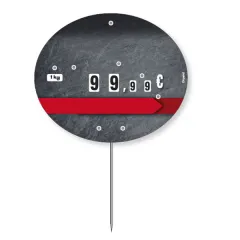 10 oval labels Slate Flash 12.8x10.8 cm with spike