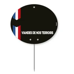 10 oval labels Ribbon France 13.5x9.5 with spike