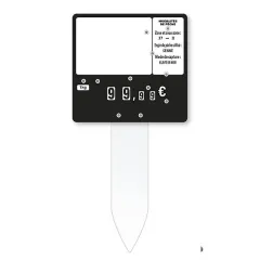 etal-shop.com - S. 10 etiquetas NEGRAS 10x10,6 cm con 9 ruedas y pincho transparente