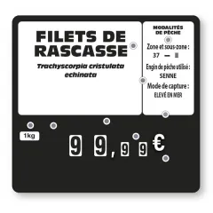 etal-shop.com - Etiqueta NEGRA 10x10,6 cm 9 ruedas sin pincho y con texto, Color: NEGRO, Envío Google: FR::Estándar:8,00 EUR, Ayuda: Sin pico