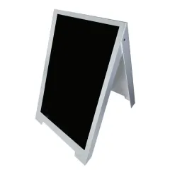 etal-shops.com - Chevalet PVC blanc avec surface écriture noire H115 cm