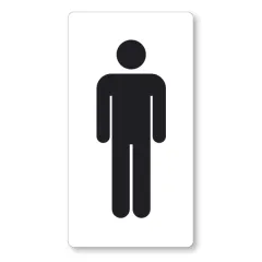 Pictogram sign adhésif white with black printing MEN'S RESTROOM