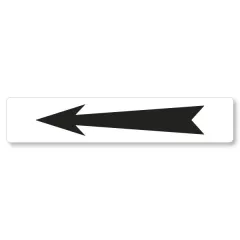 Pictogram sign adhésif white with black printing ARROW