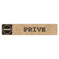 Pictogram sign adhésif White Design Cork with Black Printing PRIVATE