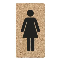 Pictogram sign adhésif White Design Cork with Black Printing WOMEN'S RESTROOM